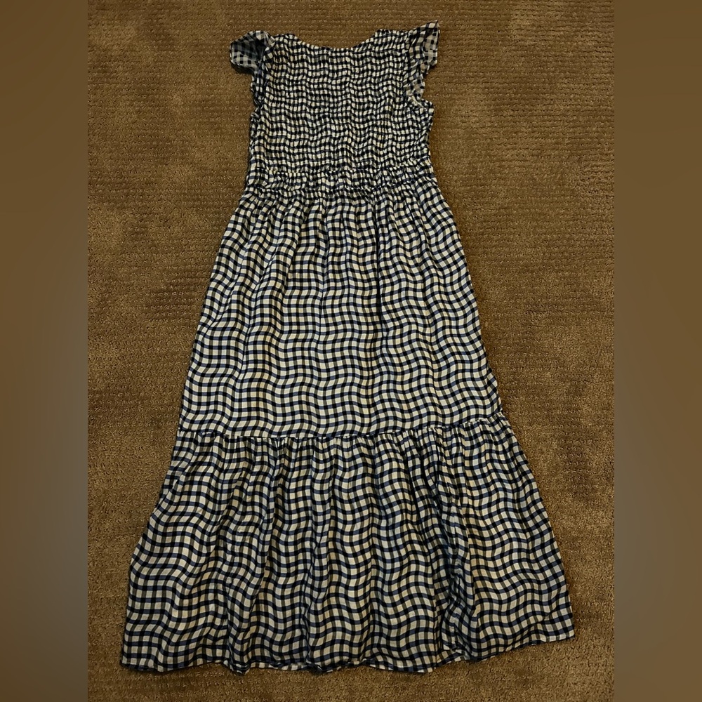 Anthropologie The Peregrine Midi Dress Gingham Blue - Picture 7 of 7